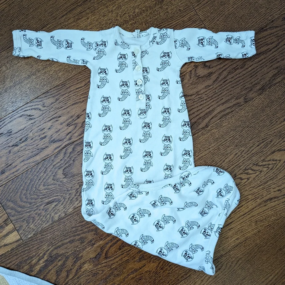 NEW Kate Quinn Mermaid Cat Knotted Gown 0-3 M - Picture 1 of 4